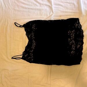 Black lacy crop top